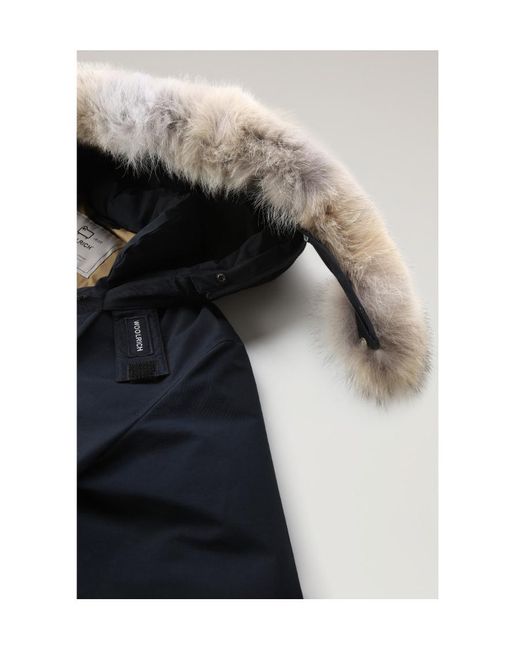 Woolrich Blue Arctic Anorak Hooded Jacket for men