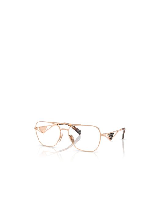 Prada White Eyewear Pilot Frame Glasses
