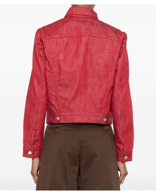 A.P.C. Red Button-Fastening Denim Jacket