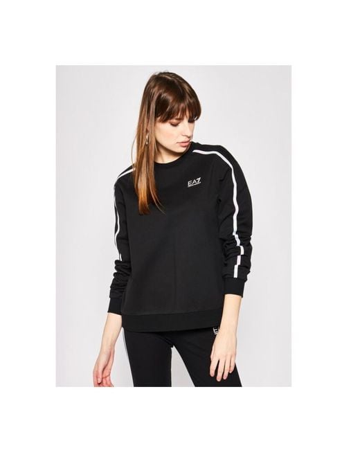 EA7 Black Logo Round-Necked Sweater