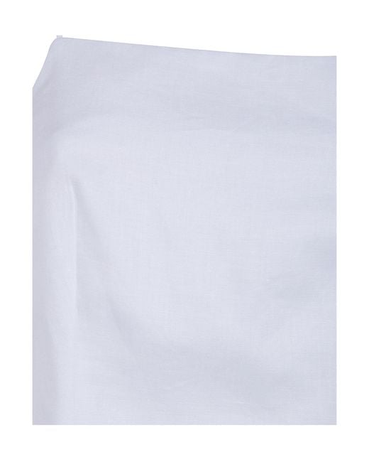 Semicouture White Columbine Open-Back Top