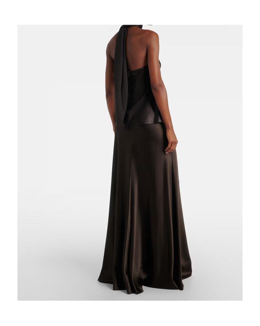 Ralph Lauren Black Chilton Halterneck Silk-Blend Top