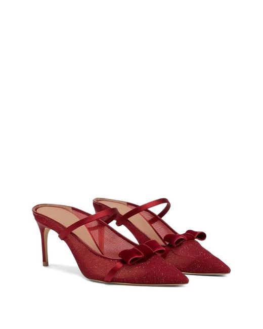 Malone Souliers Red 70Mm Aurora Heeled Mules