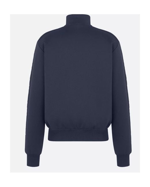 Dior Blue Homme Oblique Zip-Up Track Jacket for men