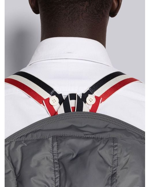 Thom Browne Gray Bar Padded Jacket for men
