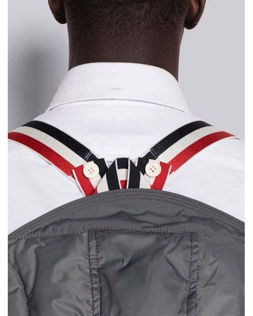 Thom Browne Gray Bar Padded Jacket for men