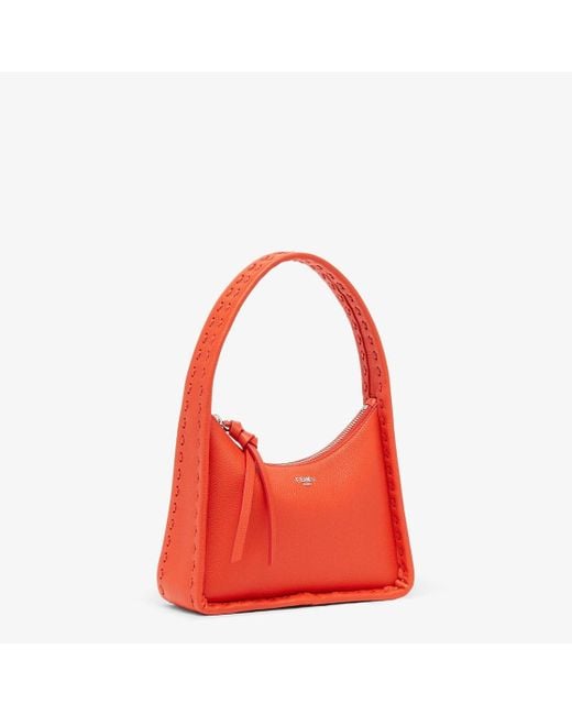 Fendi Red Mini Fendessence Logo Plaque Tote Bag
