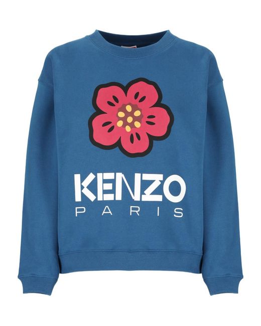 KENZO Blue Logo Printed Crewneck Sweatshirt