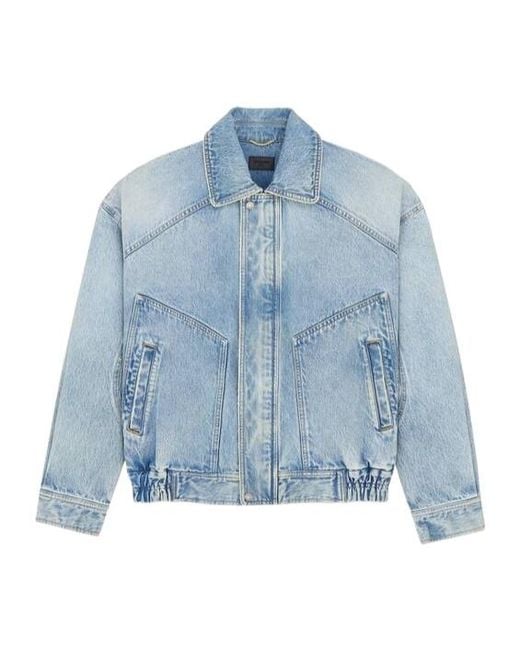 Saint Laurent Blue Relaxed Denim Jacket