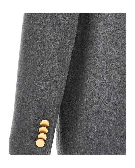 Tagliatore Gray Double-Breasted Tailored Blazer
