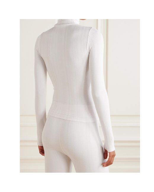 CORDOVA White Ribbed Turtleneck T-Shirt