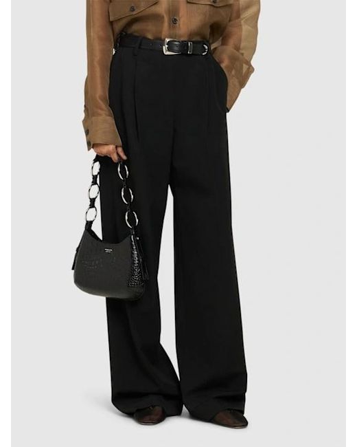 Michael Kors Black Mini Bardot Embossed Shoulder Bag