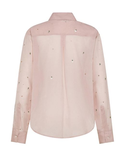Seventy Pink Floral-Embroidered Shirt