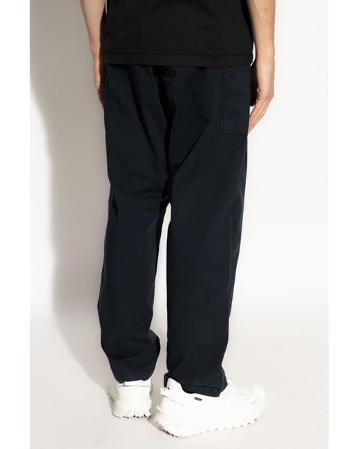 Stone Island Black Logo Patch Cargo Trousers for men