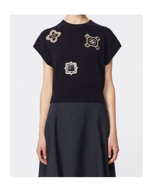Max Mara Black Wool-Cashmere Sweater Vest