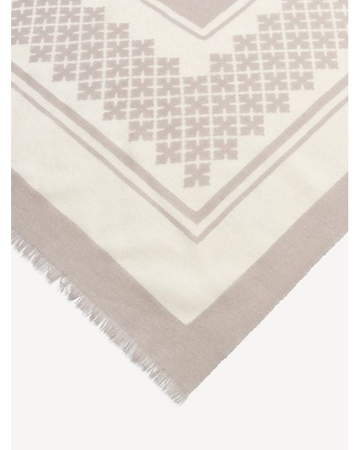 By Malene Birger Natural Geometric-Pattern Scarf