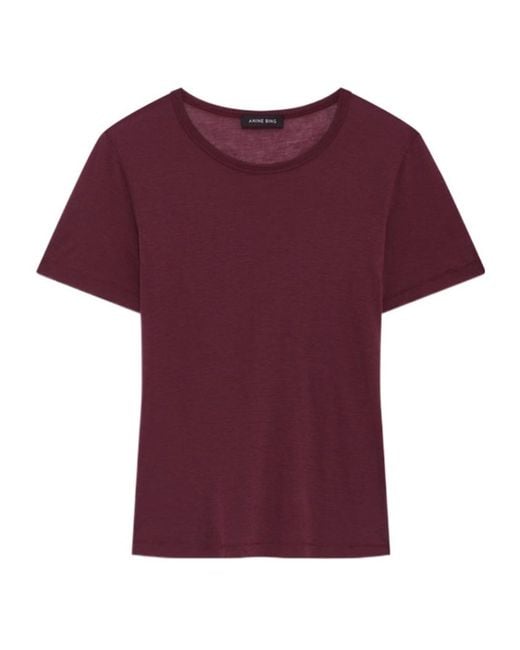 Anine Bing Purple Sylvie T-Shirt- Fig