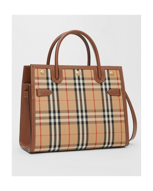 Burberry Brown Vintage Check Tote Bag