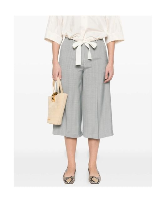 Forte_forte Gray Casual Pants With Belt Loops