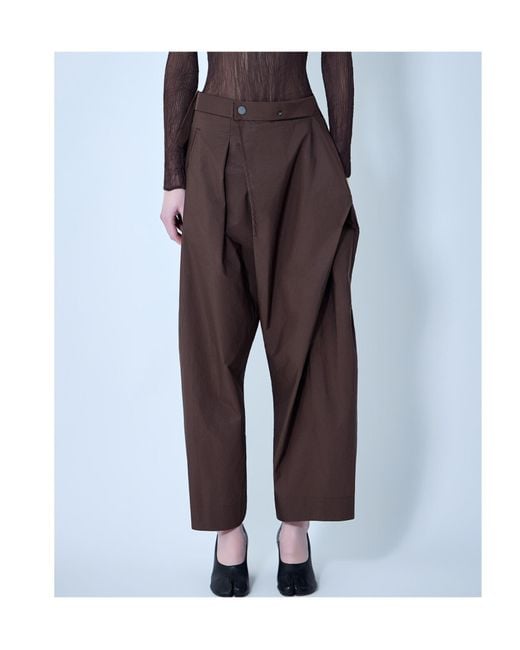 Issey Miyake Brown Akimbo Pleated Wide-Leg Trousers