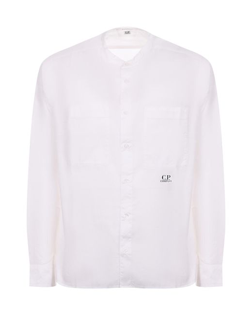 C P Company White Band Collar Shirt for men