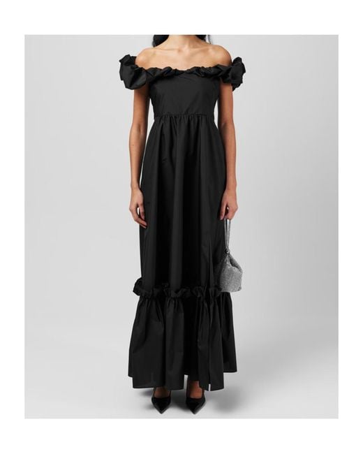 LoveShackFancy Black Ferra Maxi Dress