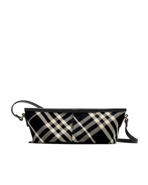 Burberry Black Vintage Check Zipped Mini Shoulder Bag