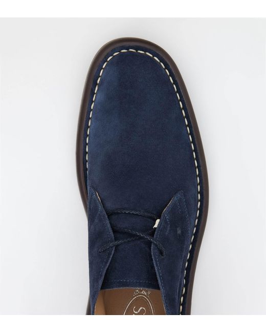 Tod's Blue Ideal 06G Lace-Up Ankle Boots for men