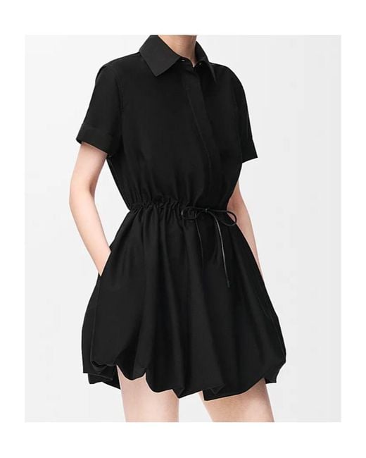 Loewe Black Drawstring Shirt Dress