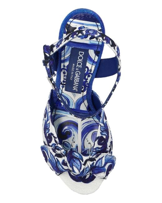 Dolce & Gabbana Blue Majolica Printed Sandals