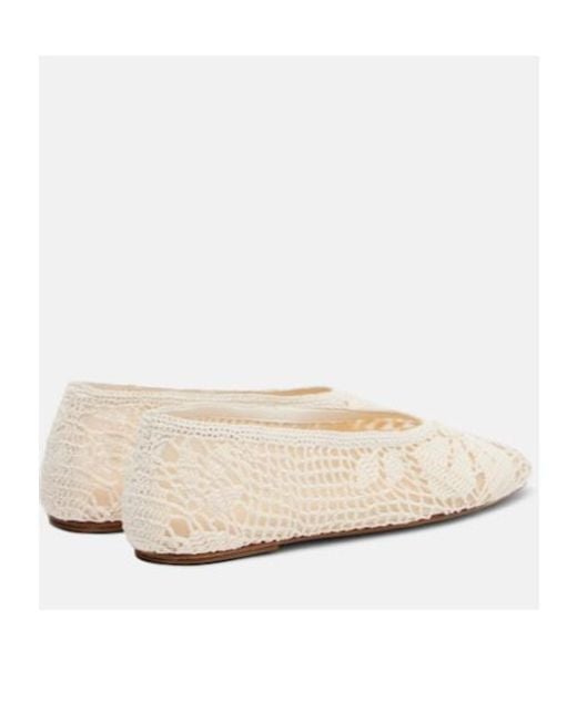 Magda Butrym Natural Crochet Ballet Flats