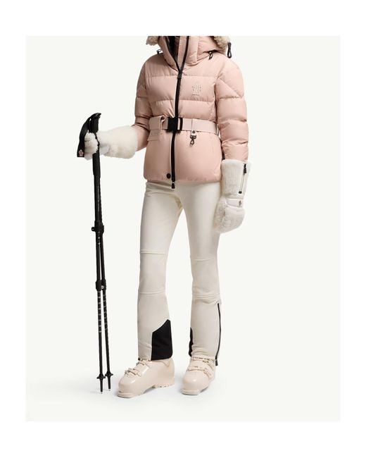 Moncler Pink Grenoble Buckled Waist Padded Jacket