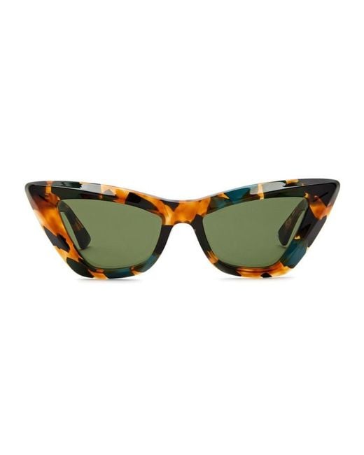 Bottega Veneta Multicolor Tortoiseshell Cat-Eye Sunglasses