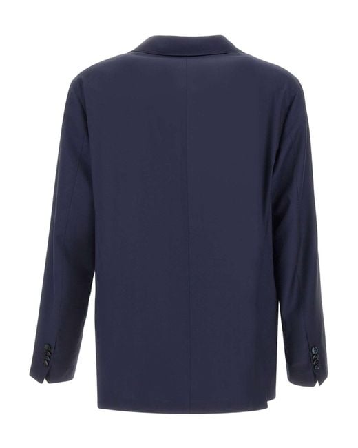 Barba Napoli Blue Three-Button Blazer for men