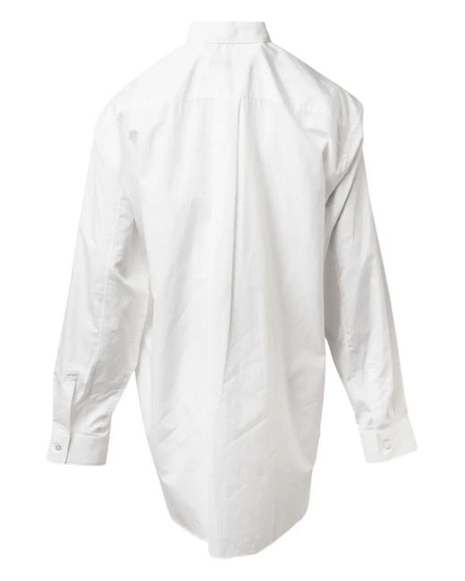 Comme des Garçons White Long-Sleeved Button-Down Shirt for men