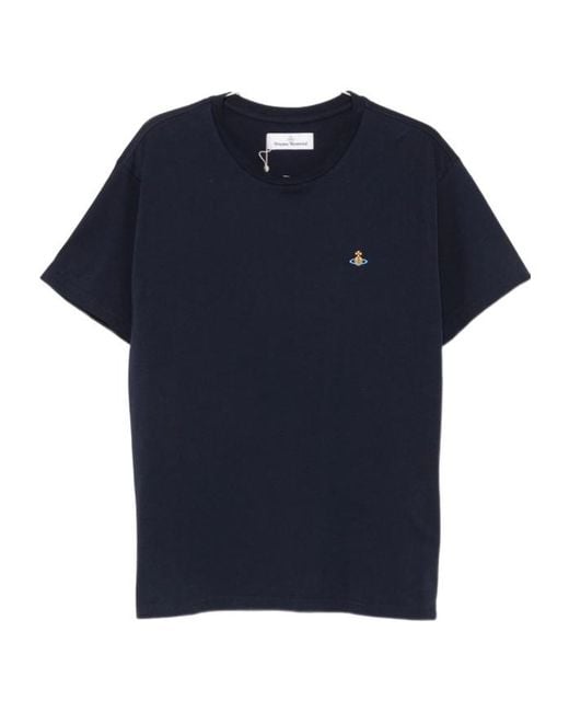 Vivienne Westwood Blue Orb Logo T-Shirt for men