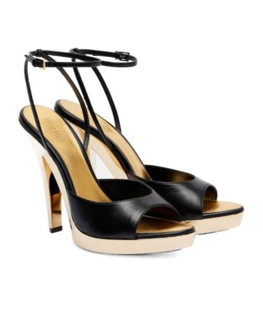 Paris Texas Black Gala Leather Platform Sandals