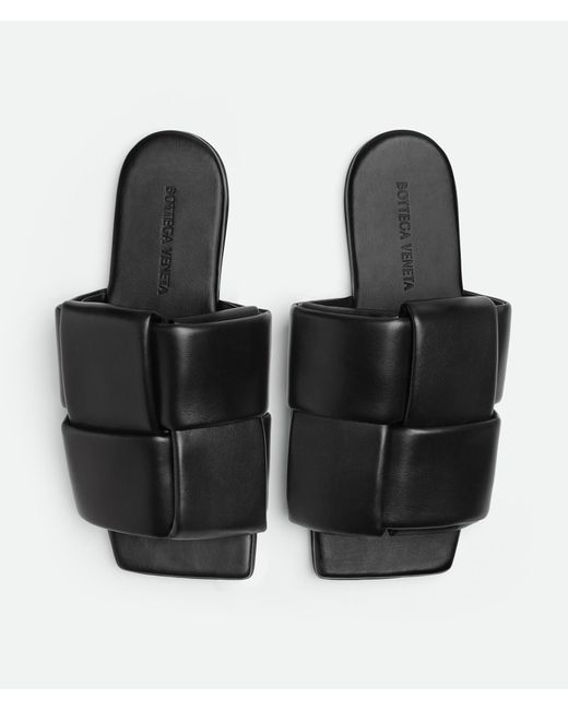Bottega Veneta Black Padded Intreccio Mules for men