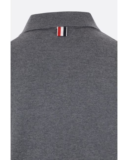 Thom Browne Gray Stripe-Trim Buttoned Knitted Cardigan for men