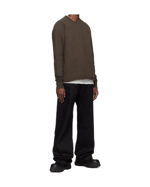 Rick Owens Gray Temple Crew Neck Sweatshirt for men