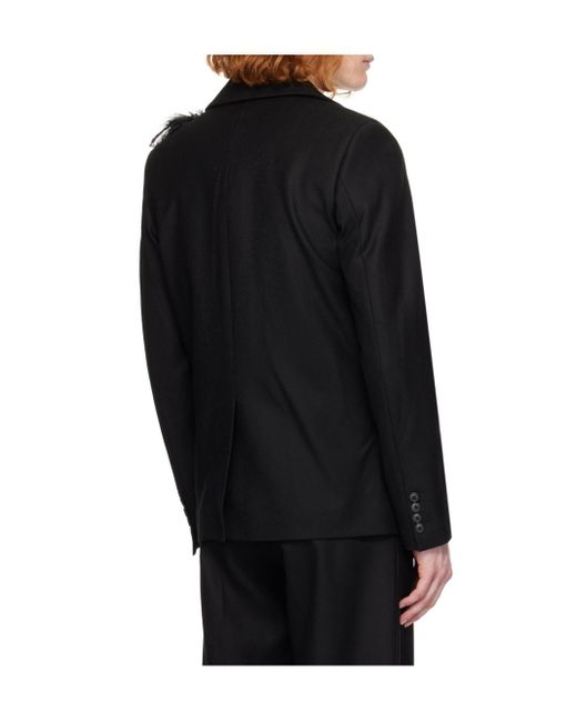 16Arlington Black Virgin Wool Twill Blazer for men