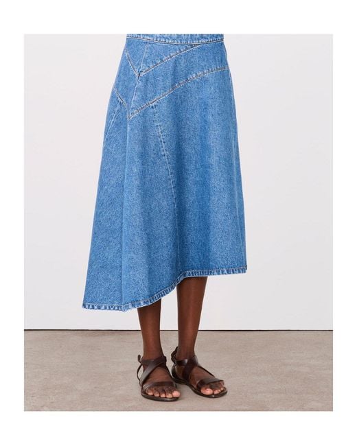 Officine Generale Blue Denim Skirt