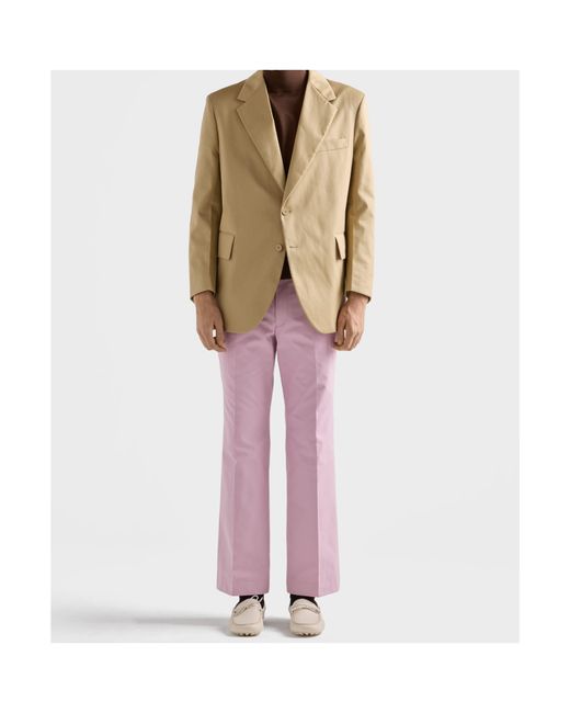 Prada Natural Single-Breasted Cotton Jacket for men