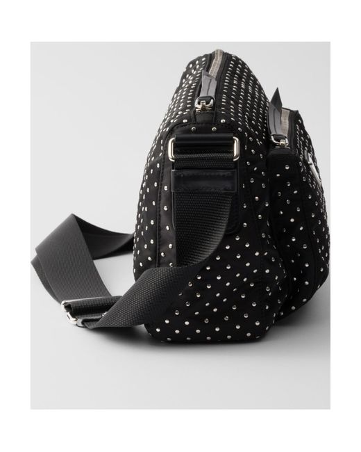 Prada Black Re-Nylon Bag With Studs