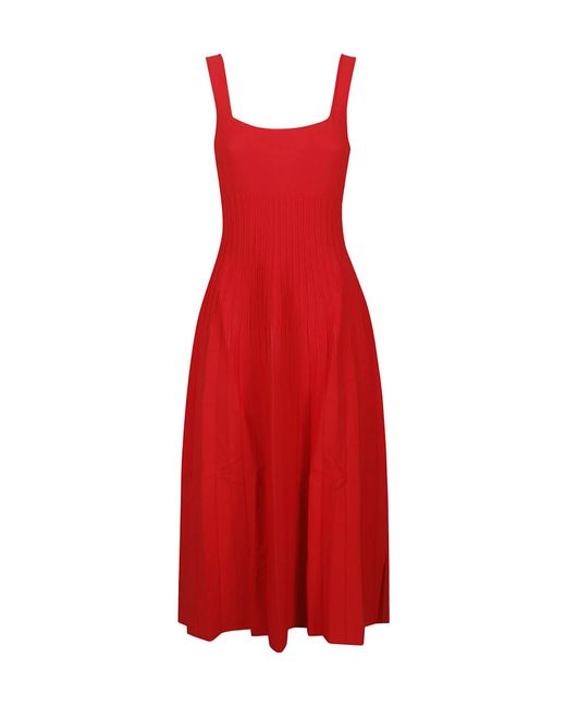 Staud Red Ellison Midi Dress