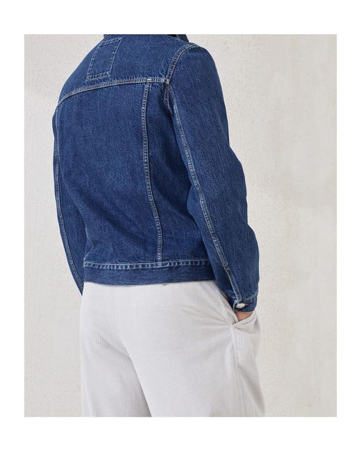 Brunello Cucinelli Blue Zip-Fastening Patch-Pocket Denim Jacket for men