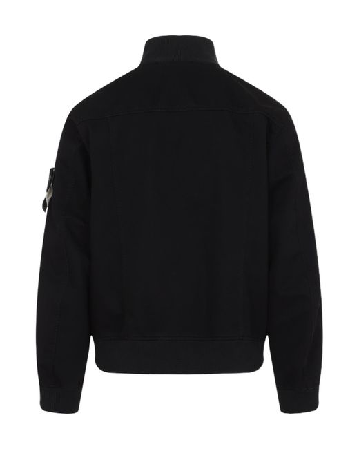 Stone Island Black Compass Patch High-Neck Bomber Jacket for men
