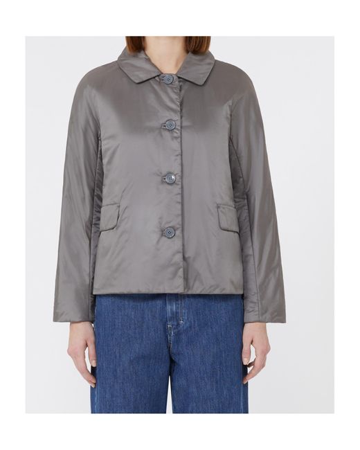 Max Mara Gray The Cube Greens Button-Up Padded Jacket