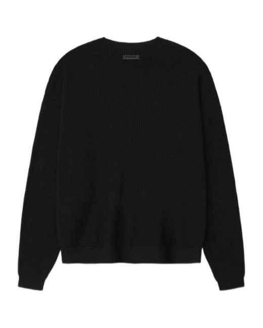 Fear Of God Black Waffle Crewneck Sweater for men
