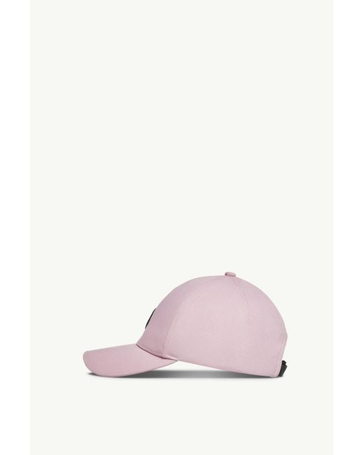 Moncler Pink Logo Patch Curved Peak Baseball Cap